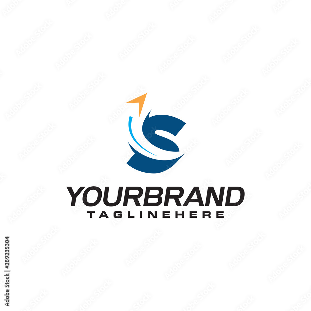 initial letter S logo with arrow shape, letter B travel business logo template