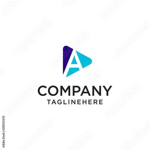 Free Download Play Media letter A logo design concept template - GFXLoad