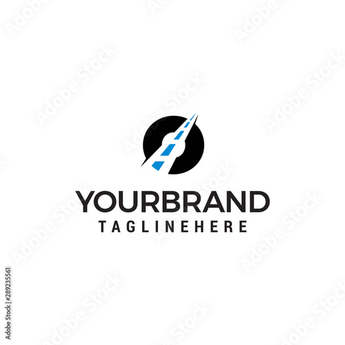 O letter road way logo creative design template