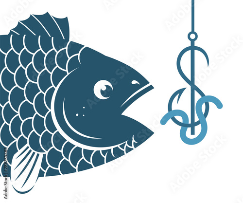 Fish and dollar fishing hook
