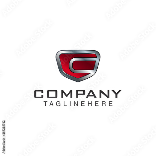 C Letter shield vector logo template. Black and red color Free Download C Letter shield vector logo template. Black and red color - GFXLoad