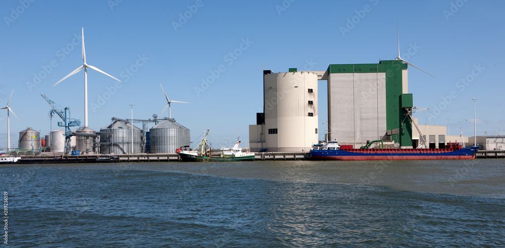 Grain storage Eemsmond Groningen Netherlands. Harbor, Grain storage Eemsmond Groningen Netherlands. Harbor,