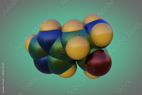 Molecular structure of d-histidine, an optically active form of histidine havind D-configuration. It is used in the biosynthesis of proteins. Scientific background. 3d illustration