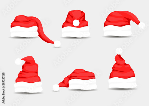 Santa Claus hats, vector illustration