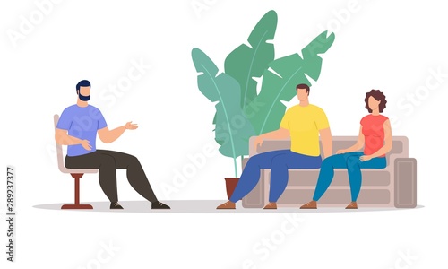 Psychological Help for Couples Flat Vector Concept