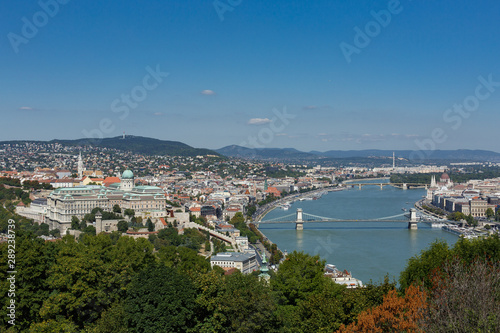 trip and walk the streets in Budapest, Hungary, in the summer.panorama of ancient Budashet top view.Travel to Budapest, Hungary.
