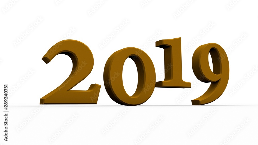 3D illustration of numbers 2019. Symbol of old New year, holiday, celebrations. 3D rendering for calendars and Christmas songs. Symbol of the outgoing 2019 new year isolated on a white background. 3D illustration of numbers 2019. Symbol of old New year, holiday, celebrations. 3D rendering for calendars and Christmas songs. Symbol of the outgoing 2019 new year isolated on a white background.