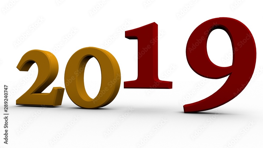 3D illustration of numbers 2019. Symbol of old New year, holiday, celebrations. 3D rendering for calendars and Christmas songs. Symbol of the outgoing 2019 new year isolated on a white background. 3D illustration of numbers 2019. Symbol of old New year, holiday, celebrations. 3D rendering for calendars and Christmas songs. Symbol of the outgoing 2019 new year isolated on a white background.