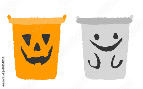 ハロウィン　バケツ　ジャックオランタン　幽霊