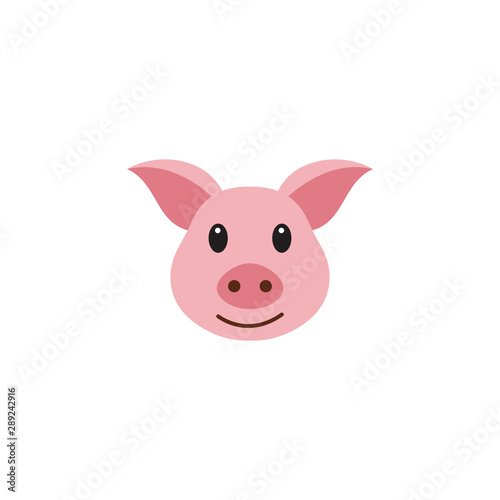 Wallpaper Mural Pig head / face or pork bacon flat vector color icon for animal apps Torontodigital.ca
