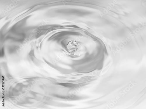 close up of a water drop falling and impact with a body of water