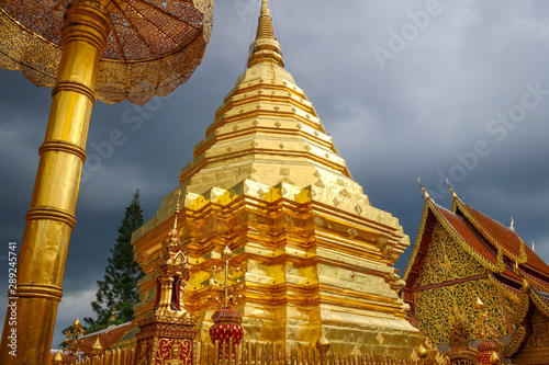 Wat Doi Suthep golden stupa  Chiang Mai  Thailand