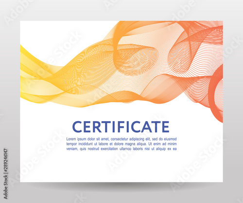 Certificate. Template diplomas, currency. Vector gradient frame