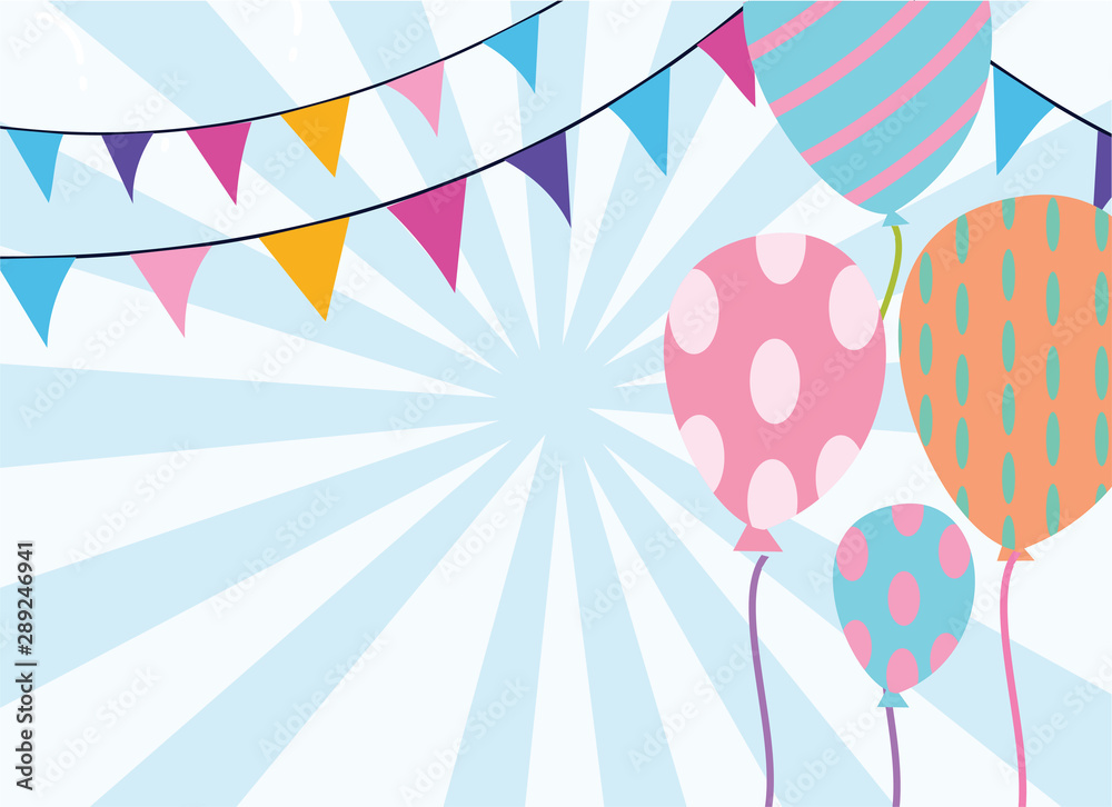 Fototapeta premium Happy birthday background template Design Vector illustration