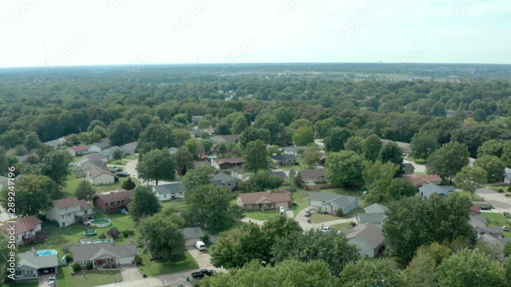 Residential subdivision and houses via drone in St. Charles, Missouri Residential subdivision and houses via drone in St. Charles, Missouri
