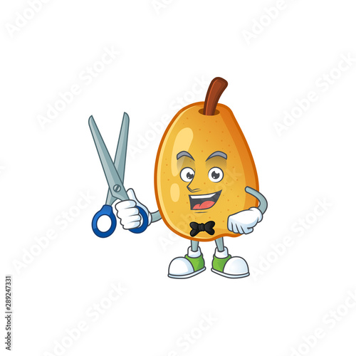 Barber fragrant pear in cartoon character style