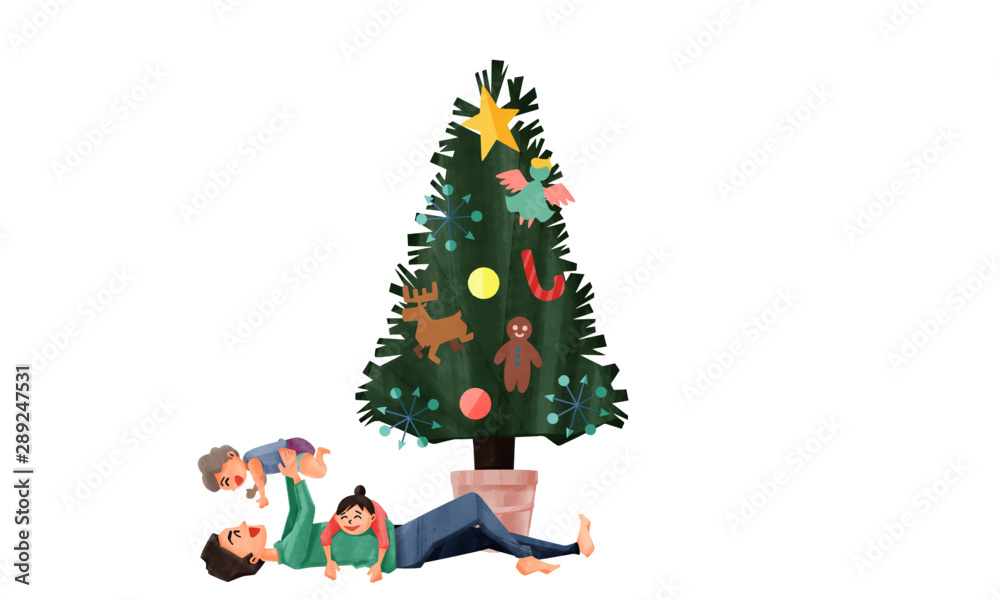 Naklejka premium 家族でクリスマス03