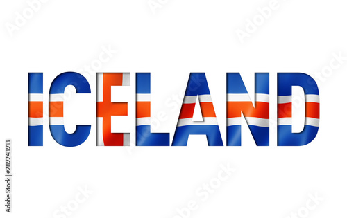 iceland flag text font