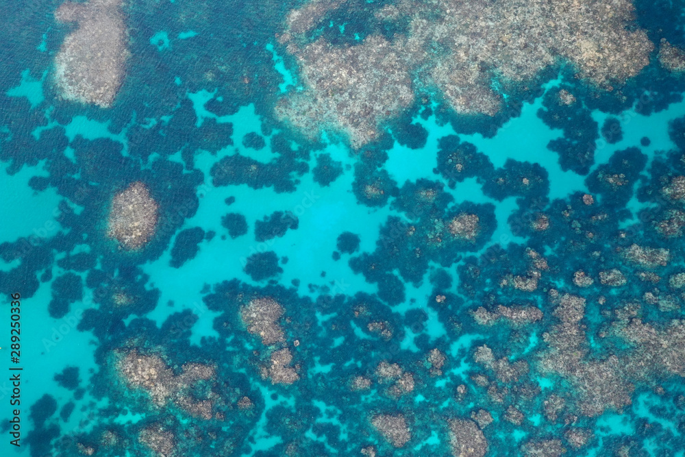 Coral Reef. Aerial photo of Ningaloo Reef in Australia. Shallow reefs