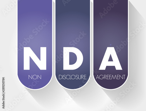 NDA - Non-Disclosure Agreement acronym, business concept background