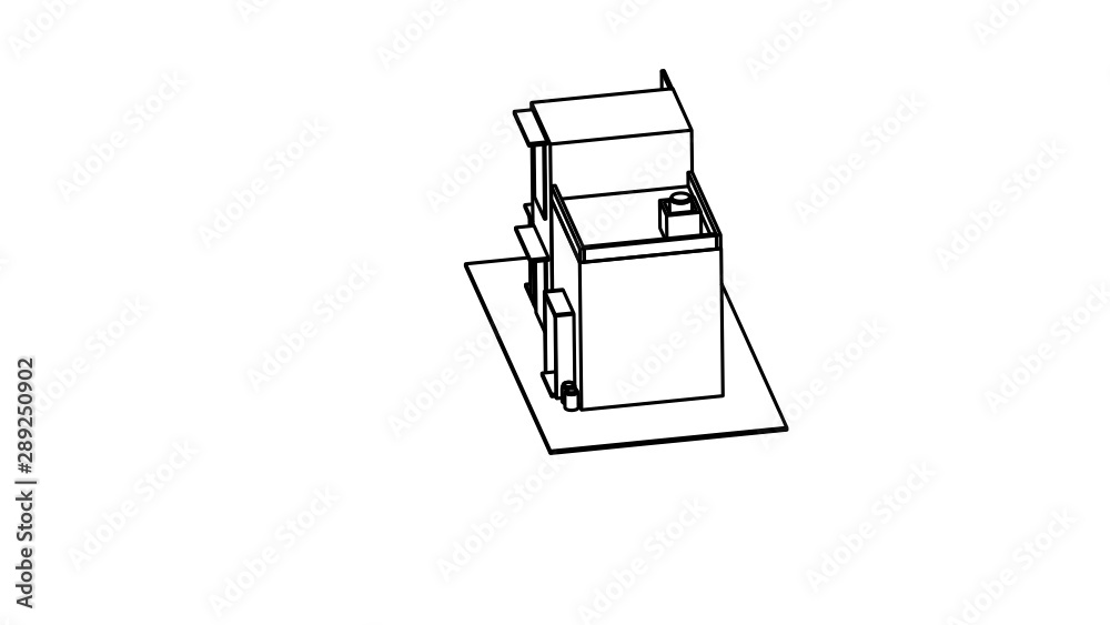 line art isometric icon of shop building line art isometric icon of shop building