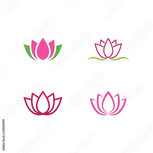 Set of Lotus flowers logo