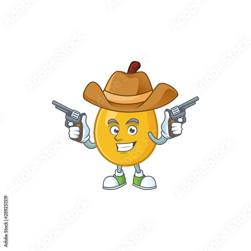 Cowboy fruit loquat fresh mascot character shape