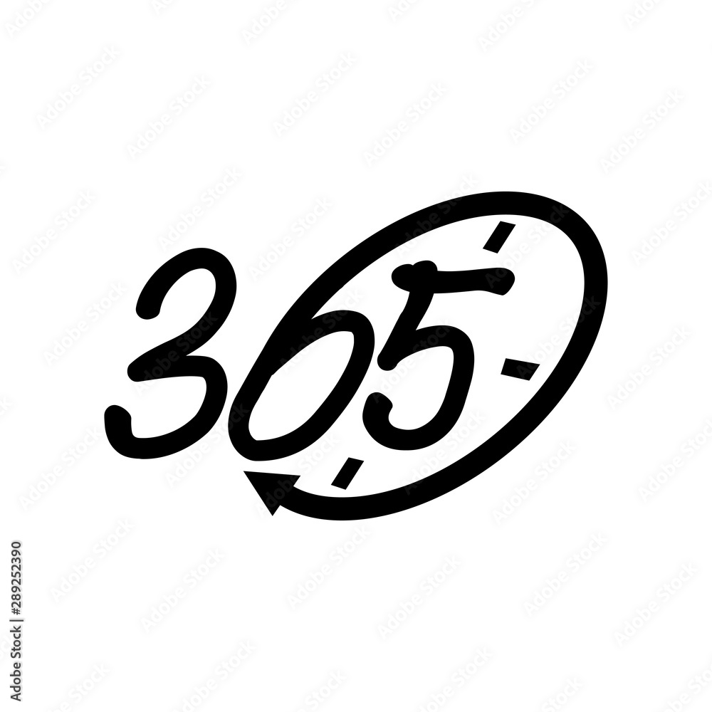 time emblem 365 infinity logo icon design illustration black time emblem 365 infinity logo icon design illustration black