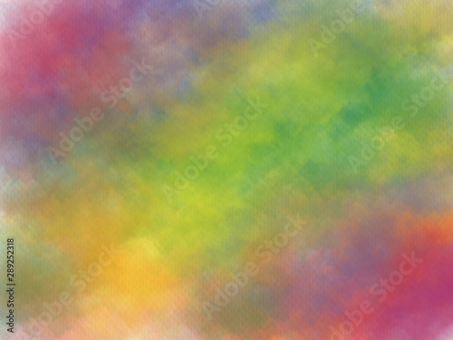 Random rainbow watercolor on paper background