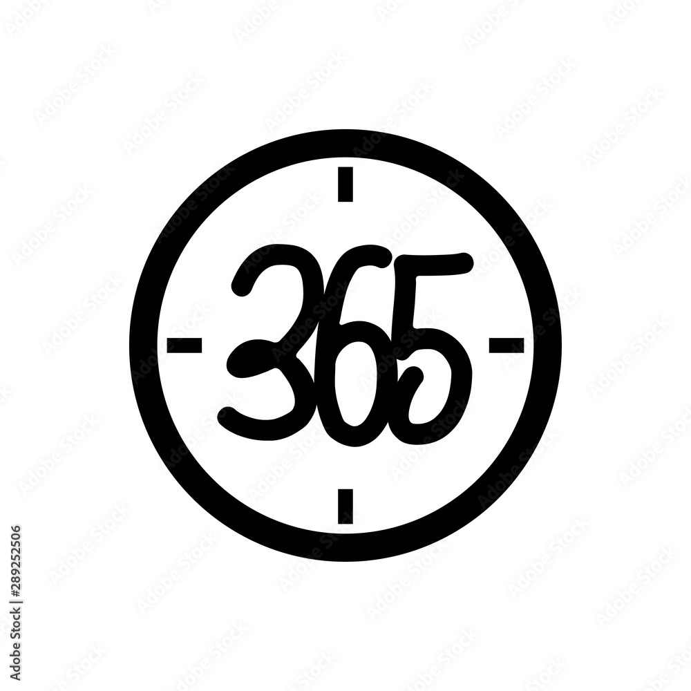 time watch 365 infinity logo icon design illustration black time watch 365 infinity logo icon design illustration black