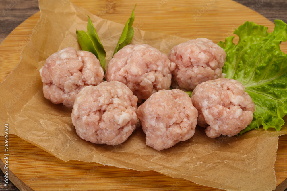 Homemade raw pork minced meatball for cooking Homemade raw pork minced meatball for cooking
