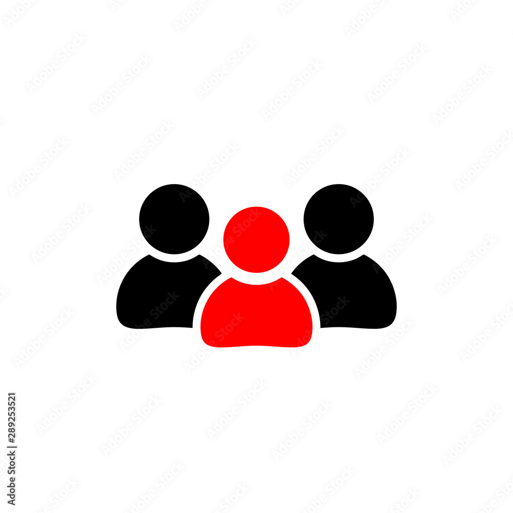 Symbol of business people in flat style with team leader. Icon for web site design, logo, app, isolated on white background. vector illustration eps 10 Symbol of business people in flat style with team leader. Icon for web site design, logo, app, isolated on white background. vector illustration eps 10