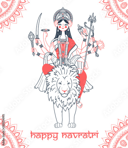 goddess Durga Greeting card Navratri