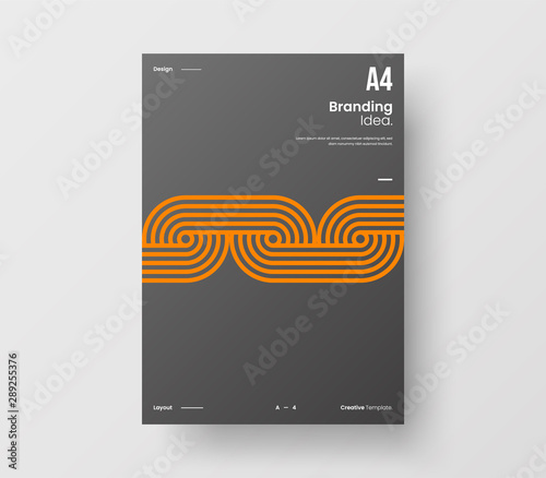 Amazing business presentation vector A4 vertical orientation front page mock up. Modern corporate report cover abstract geometric illustration design layout. Company identity brochure template.