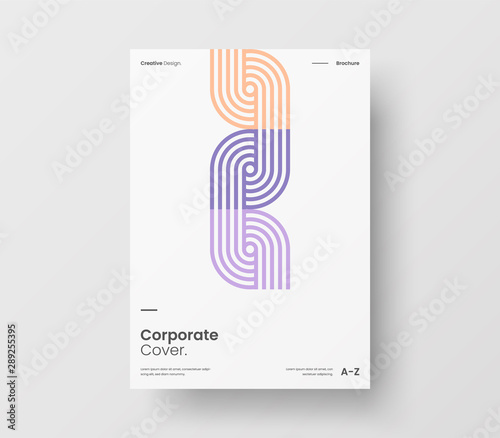 Amazing business presentation vector A4 vertical orientation front page mock up. Modern corporate report cover abstract geometric illustration design layout. Company identity brochure template.