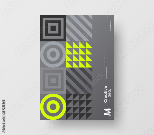 Amazing business presentation vector A4 vertical orientation front page mock up. Modern corporate report cover abstract geometric illustration design layout. Company identity brochure template.