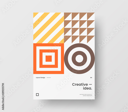 Amazing business presentation vector A4 vertical orientation front page mock up. Modern corporate report cover abstract geometric illustration design layout. Company identity brochure template.