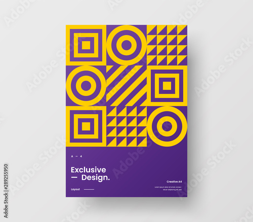 Amazing business presentation vector A4 vertical orientation front page mock up. Modern corporate report cover abstract geometric illustration design layout. Company identity brochure template.