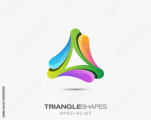 Triangle Specialist logo design template. Abstract triangle logo vector and gradient variation. Triangle logo design concept. photo