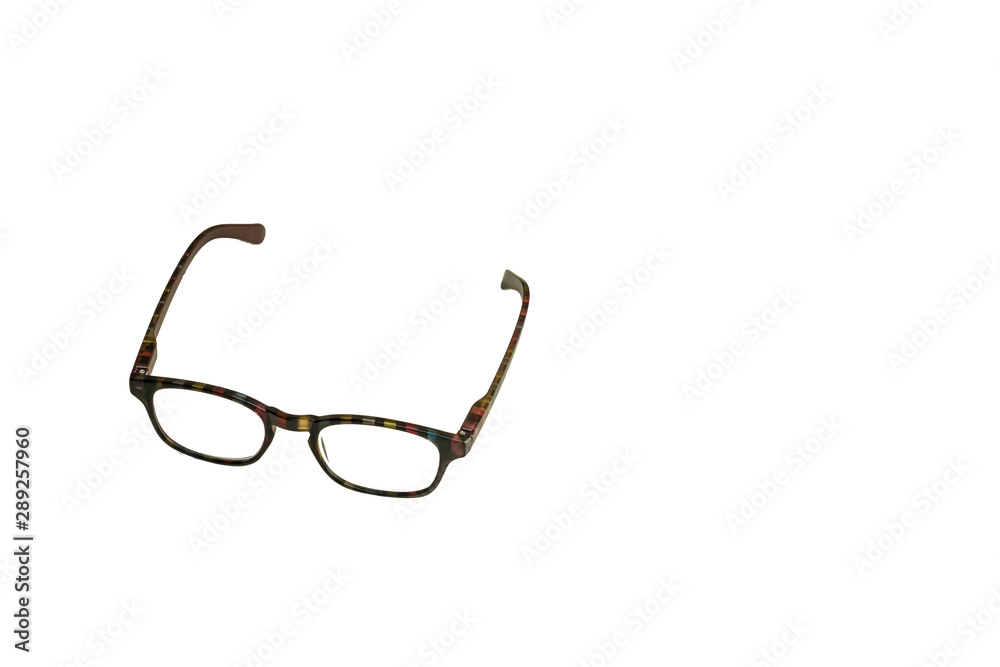 reading glasses on supported on white background reading glasses on supported on white background