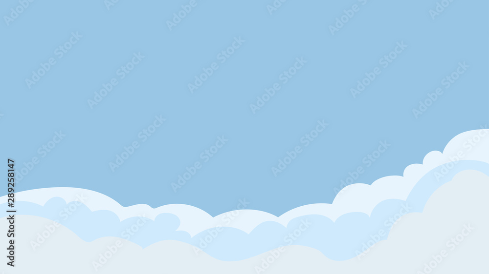 Landscape blue sky and white clouds on sunny day.Sky and cloud background.cartoon sky concetp.Vector illustration