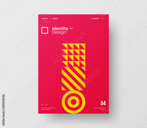 Amazing business presentation vector A4 vertical orientation front page mock up. Modern corporate report cover abstract geometric illustration design layout. Company identity brochure template.