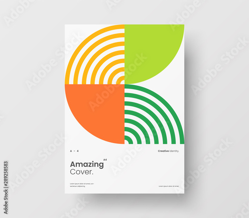 Amazing business presentation vector A4 vertical orientation front page mock up. Modern corporate report cover abstract geometric illustration design layout. Company identity brochure template.