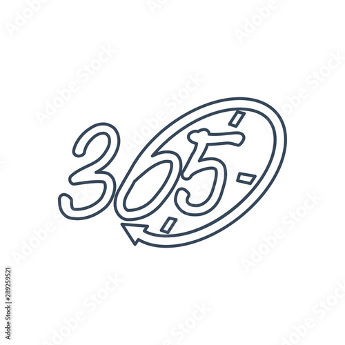 time emblem 365 infinity logo icon design illustration outline