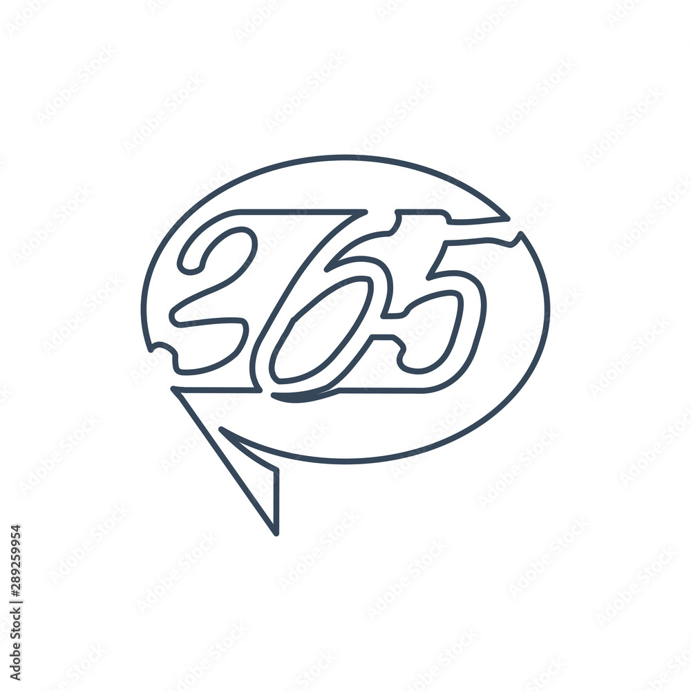Balloon communication 365 infinity logo icon outline illustration Balloon communication 365 infinity logo icon outline illustration