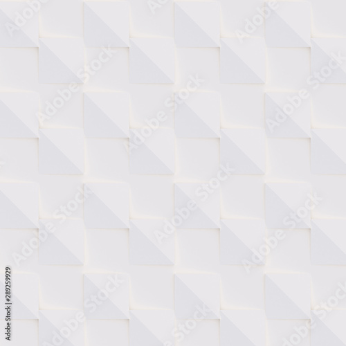 Fototapeta Naklejka Na Ścianę i Meble -  3D pattern made of white and beige geometric shapes, creative background or wallpaper surface made of light and shadow. Futuristic seamless decorative abstract texture design, simple graphic elements