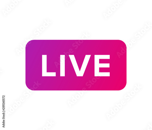 Live Stream sign, emblem, logo. Vector Illustration. Social media icon live streaming. 