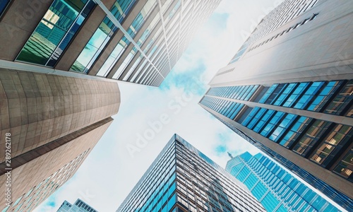 Modern office buildings at sunny day