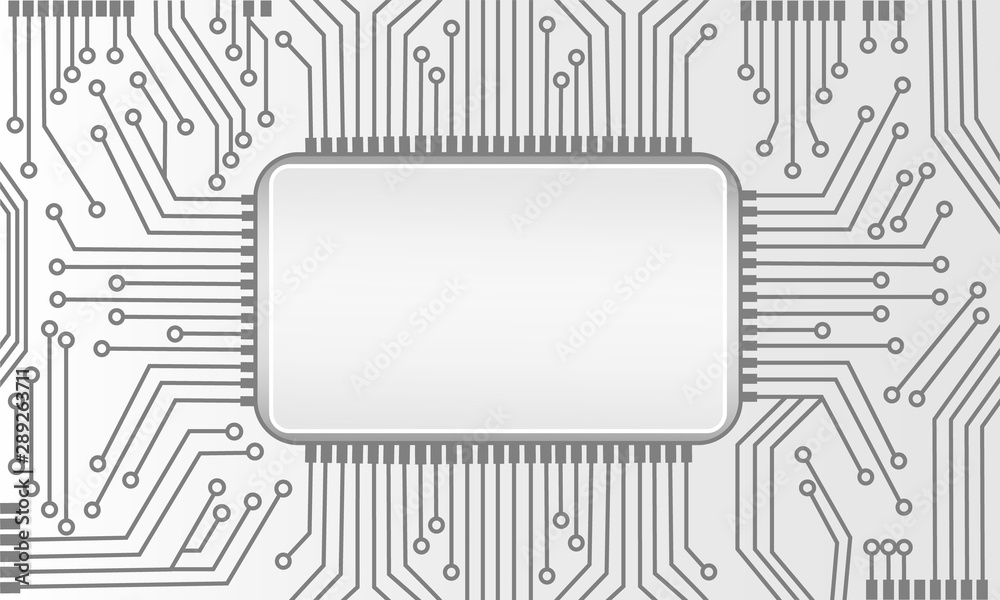 Microchip and integrated circuit abstract, space for text or logo.