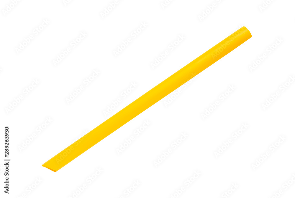 Yellow drinking straw isolated on white background Yellow drinking straw isolated on white background